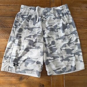 Under Armour Kids Gray and White Camo Shorts